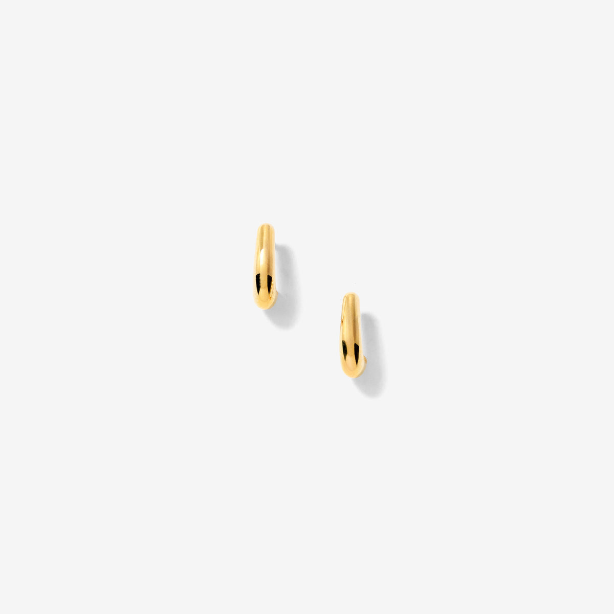 Curved Hook Stud Earrings in 10K Yellow Gold
