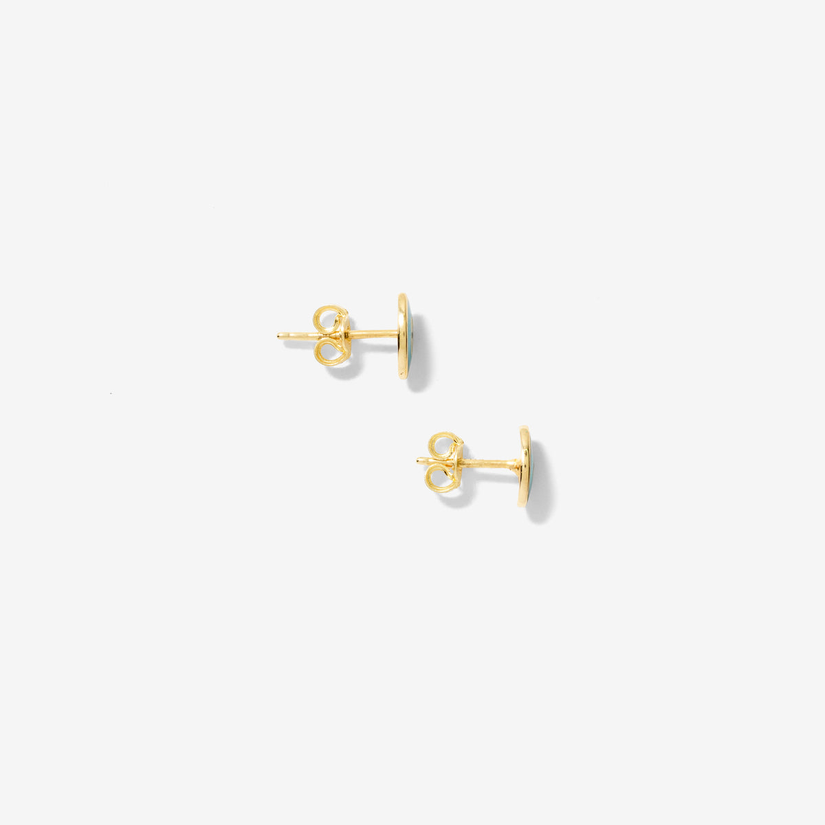 Evil Eye Enamel Finish Stud Earrings in 10K Yellow Gold