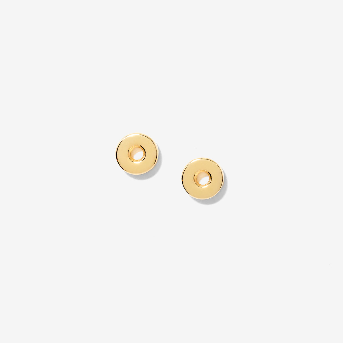 Circle Stud Earrings in 10K Yellow Gold