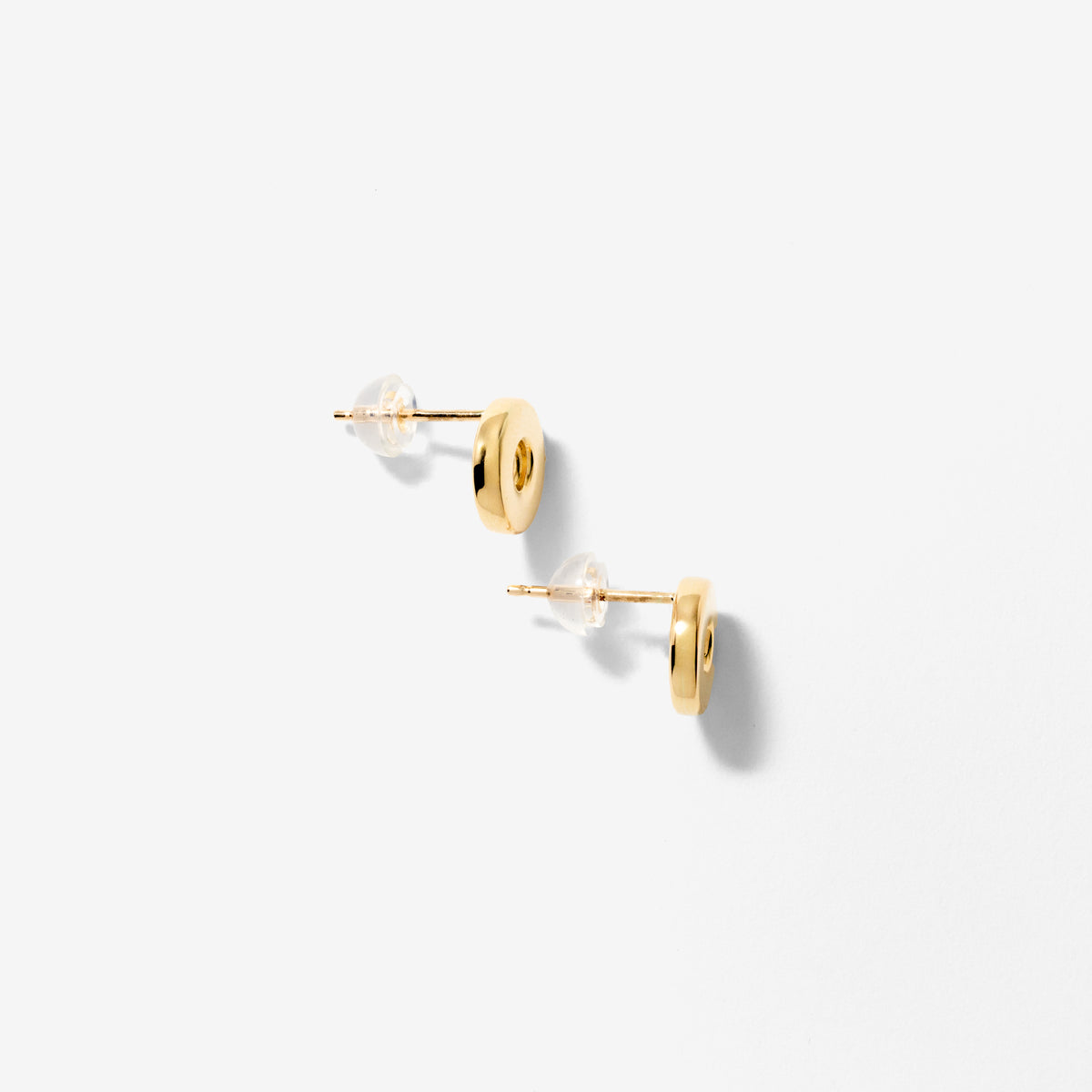 Circle Stud Earrings in 10K Yellow Gold