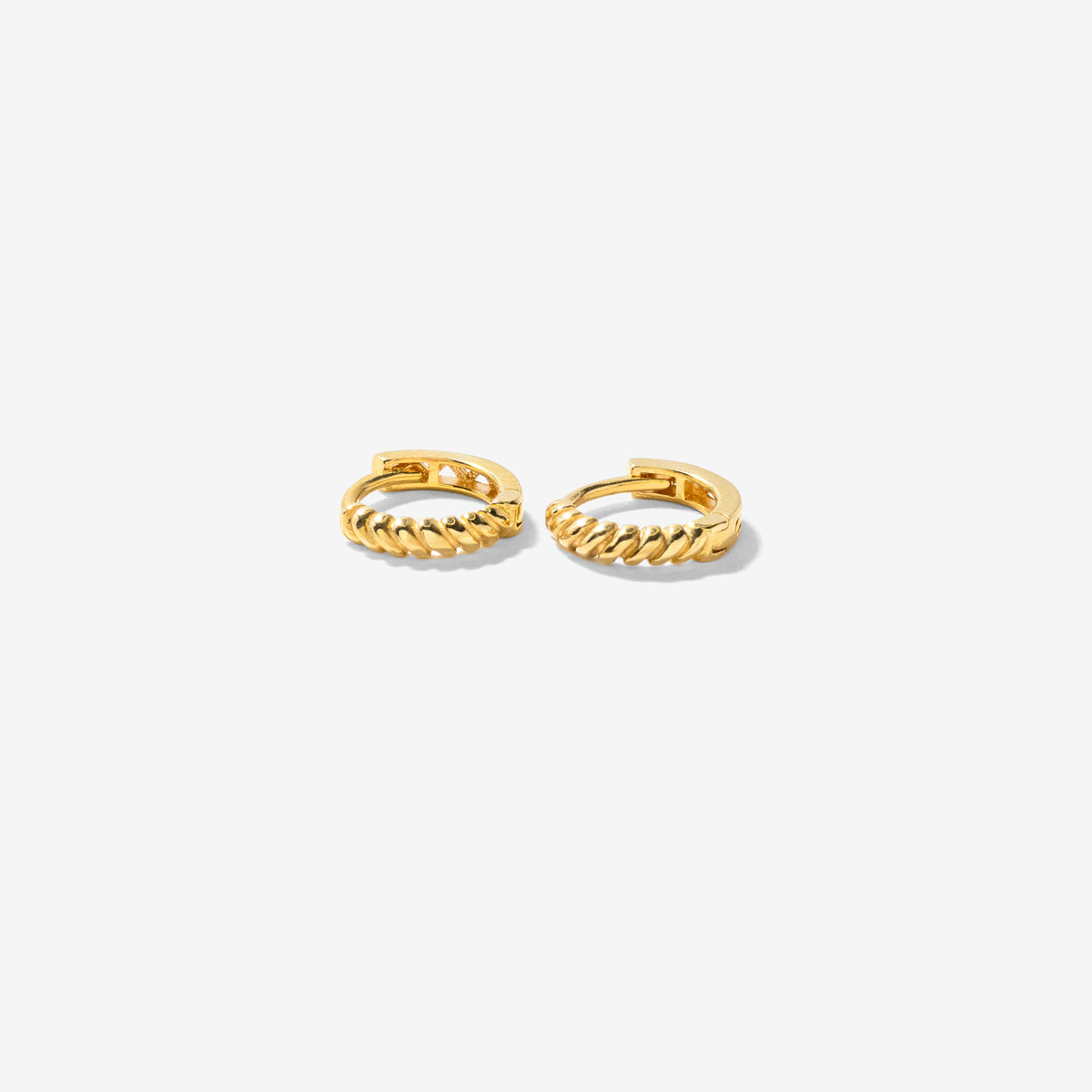 Rope Huggie Earrings in 10K Yellow Gold