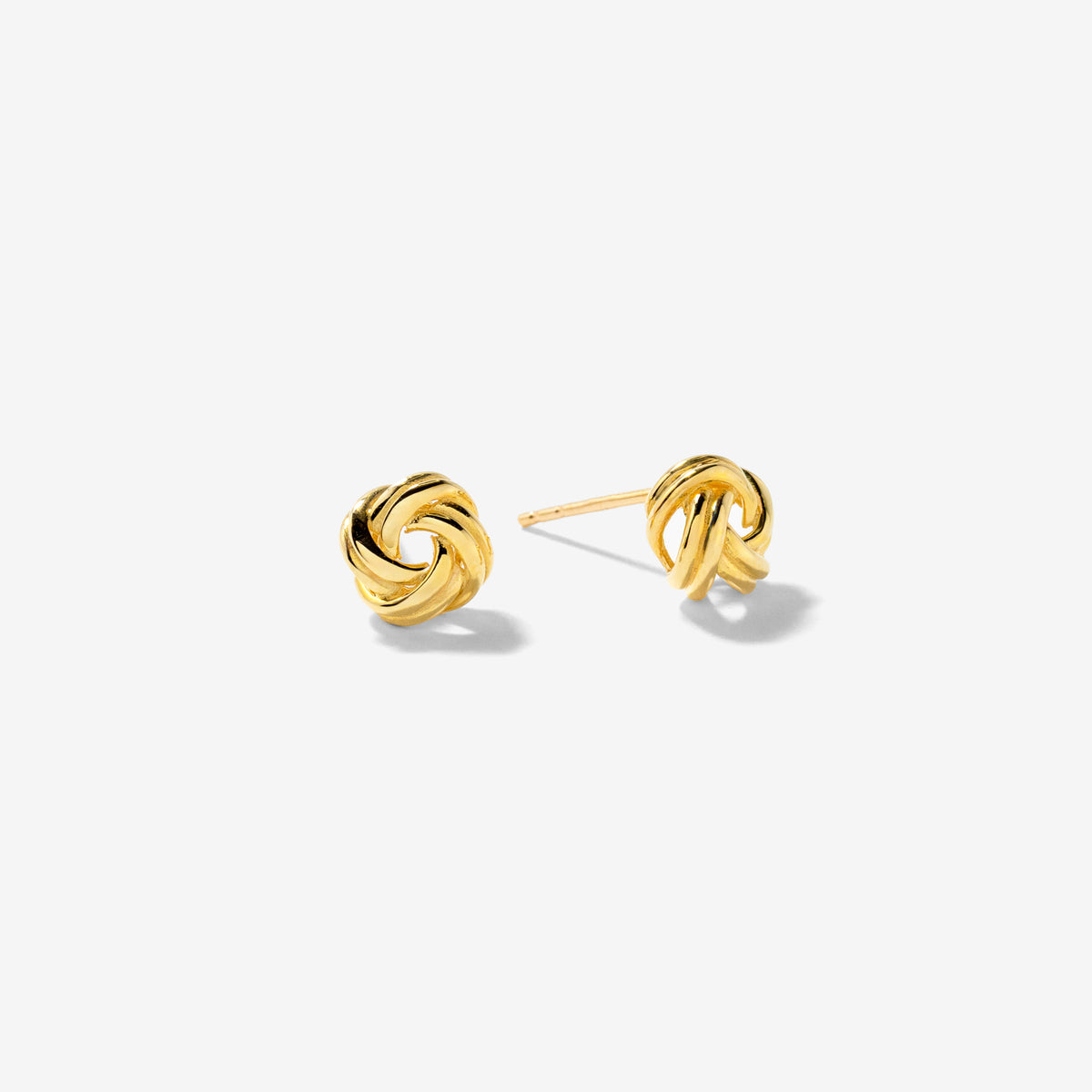 Love Knot Stud Earrings in 10K Yellow Gold