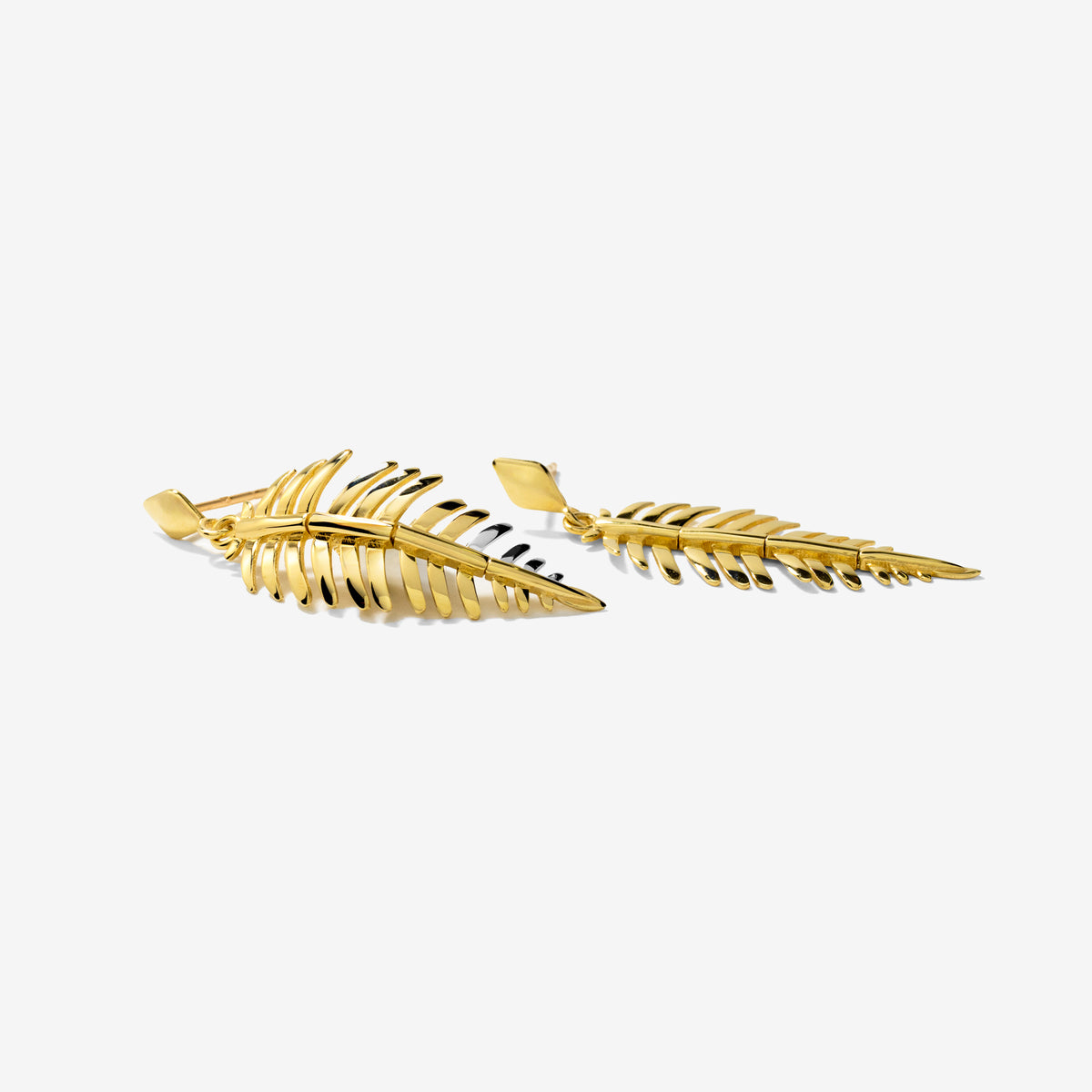Leaf Stud Earrings in 10K Yellow Gold