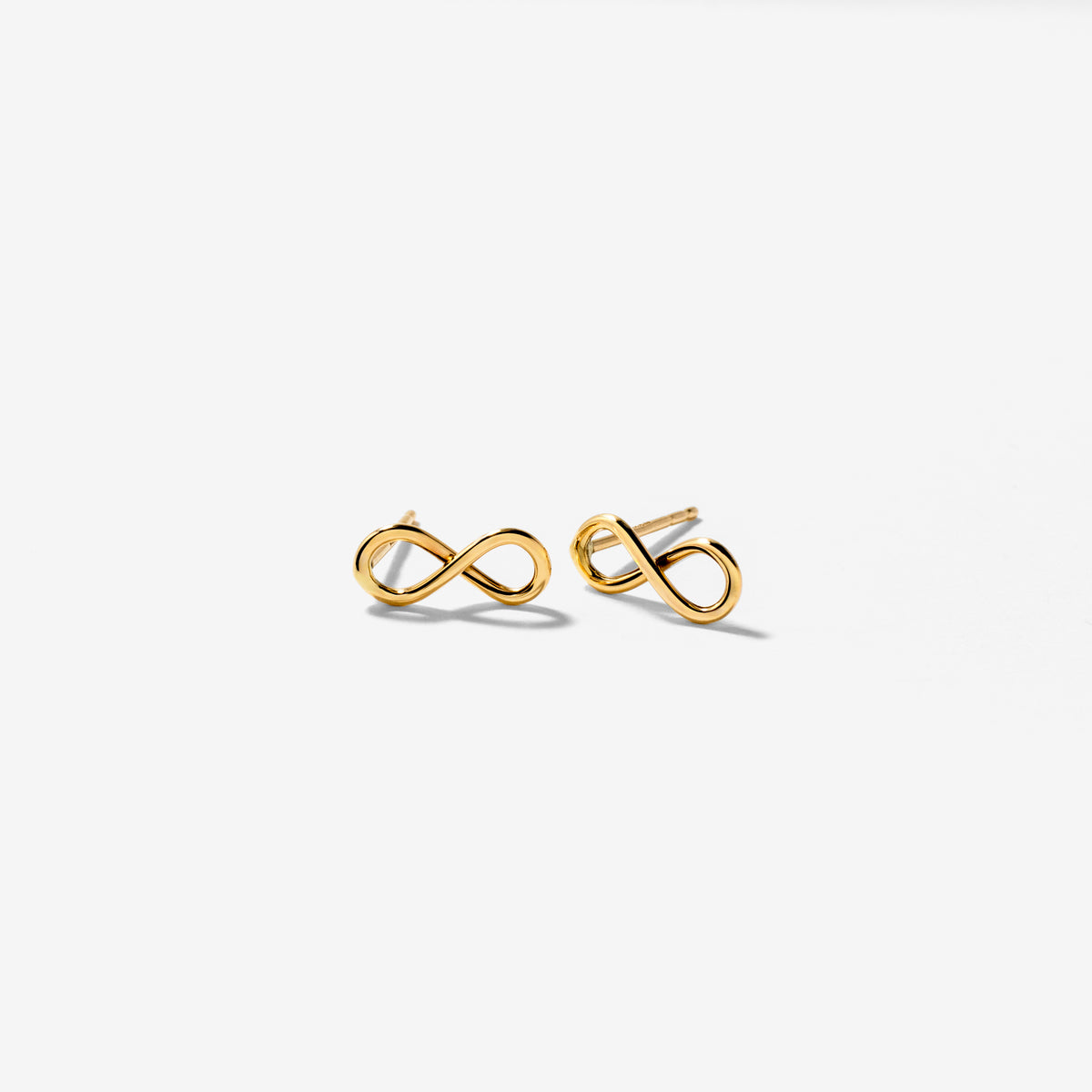 Infinity Stud Earrings in 10K Yellow Gold