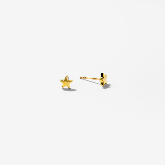 Mini Star Stud Earrings in 10K Yellow Gold