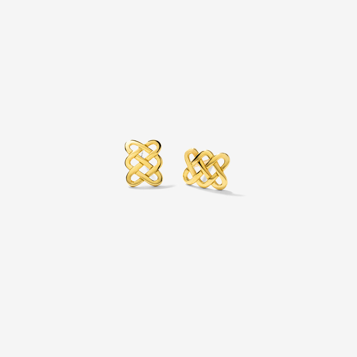 Celtic Knot Stud Earrings in 10K Yellow Gold