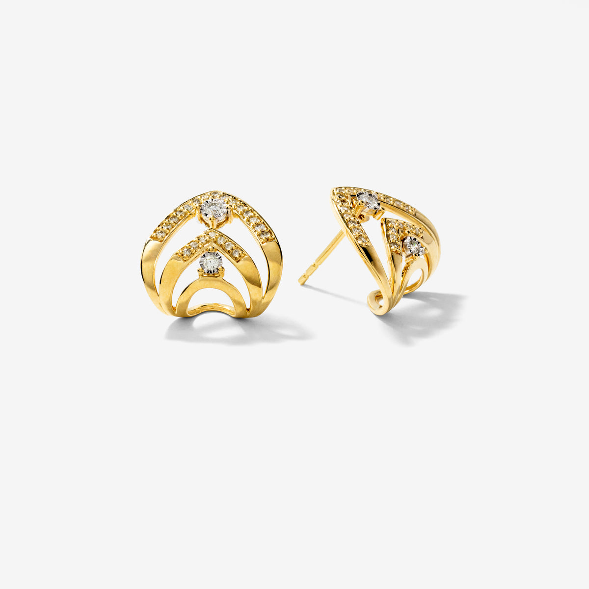 Diamond J Hook Earrings in 10K Yellow Gold (0.33 ct tw)