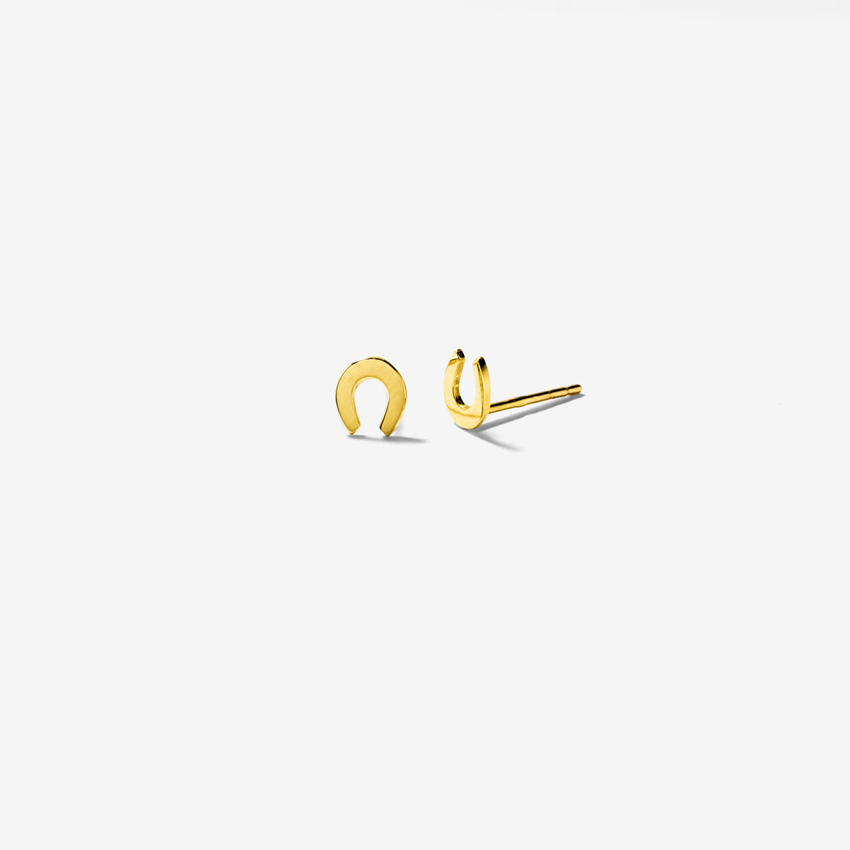 Horseshoe Stud Earrings in 10K Yellow Gold