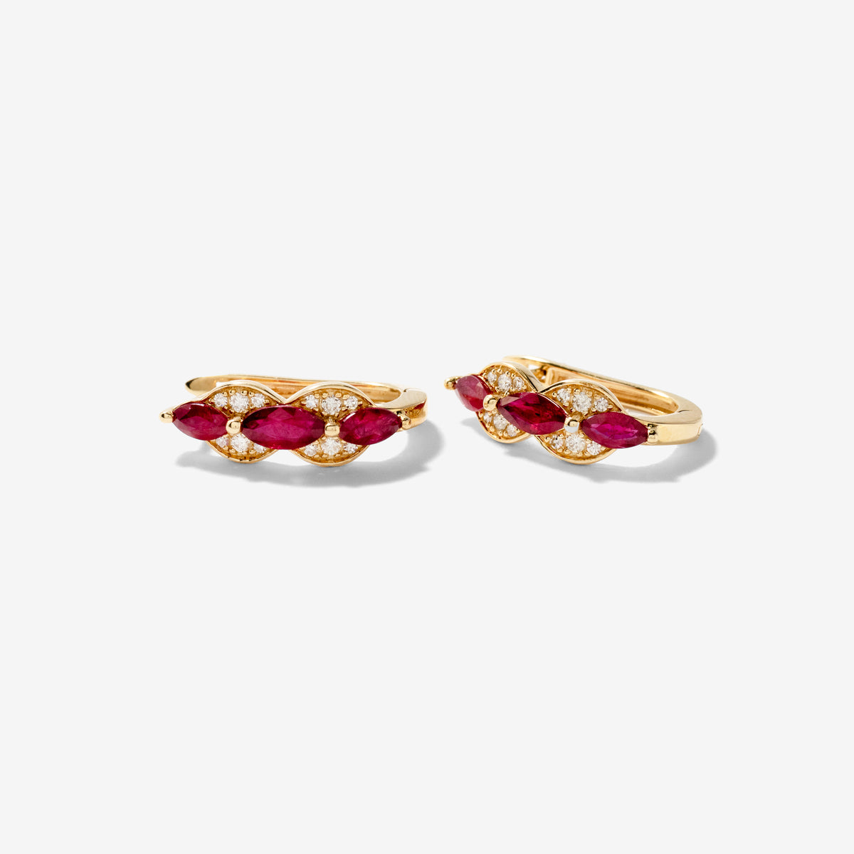 Ruby Earrings in 10K Yellow Gold