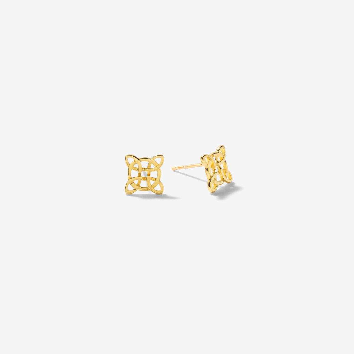 Celtic Stud Earrings in 10K Yellow Gold