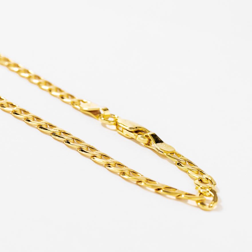 10K Yellow Gold 3.9mm Hollow Curb Chain (20")