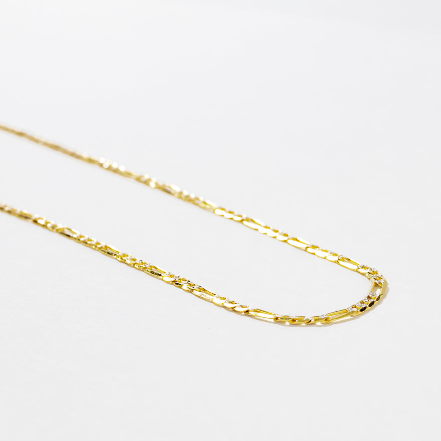 2.30mm Figaro Chain in 10K Yellow Gold (18”)