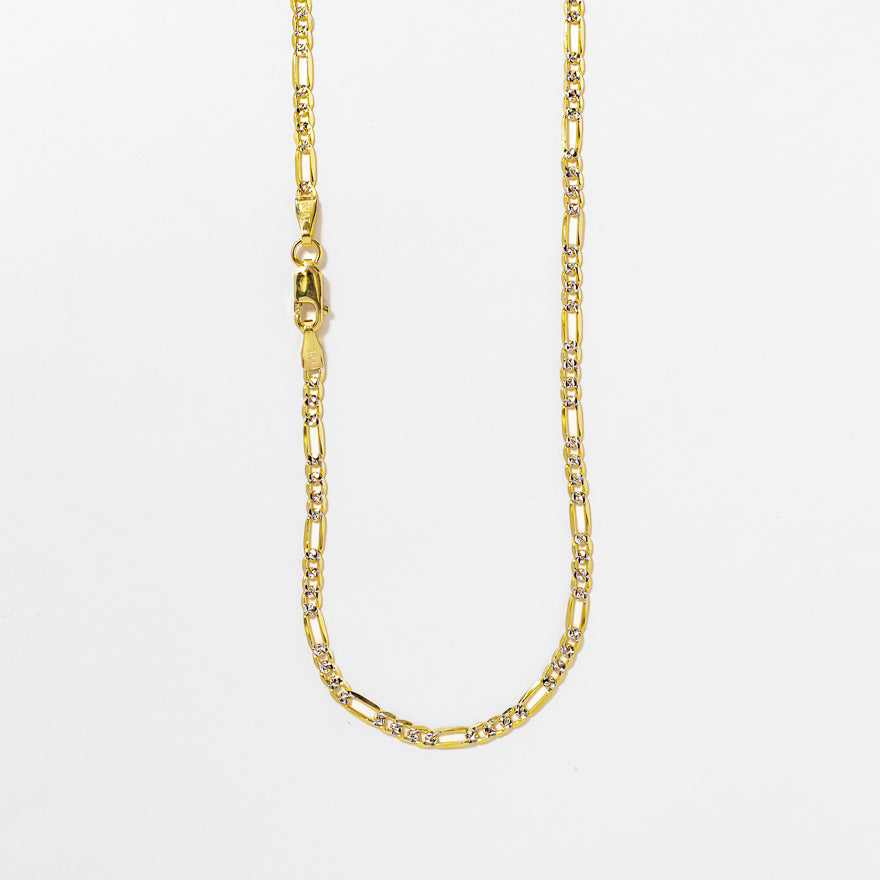 2.30mm Figaro Chain in 10K Yellow Gold (18”)