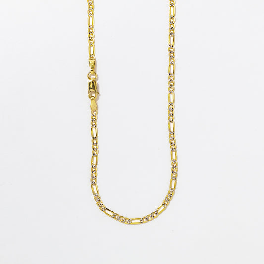 2.30mm Figaro Chain in 10K Yellow Gold (18”)