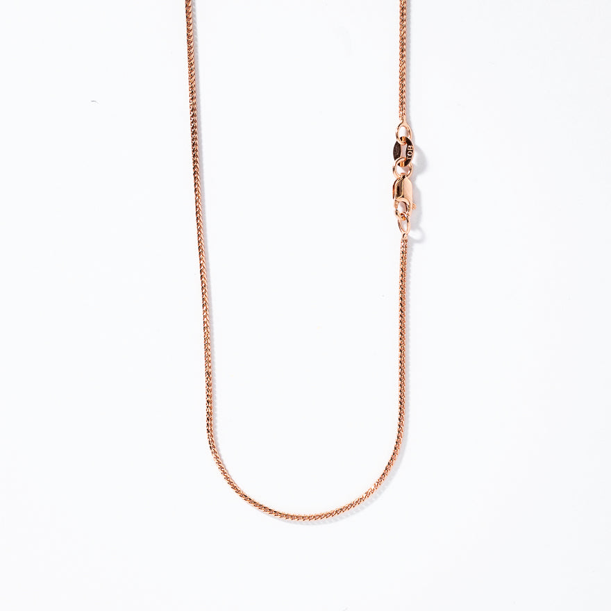 1mm Diamond Cut Franco Chain in 10K Rose Gold (16")