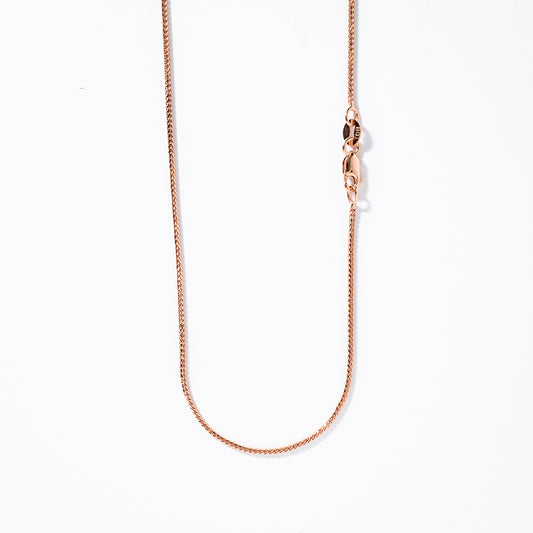 1mm Diamond Cut Franco Chain in 10K Rose Gold (16")