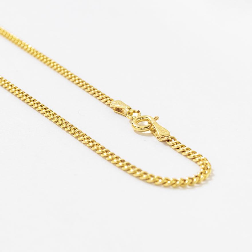 2.1mm Hollow Miami Cuban Chain in 10K Yellow Gold (18")