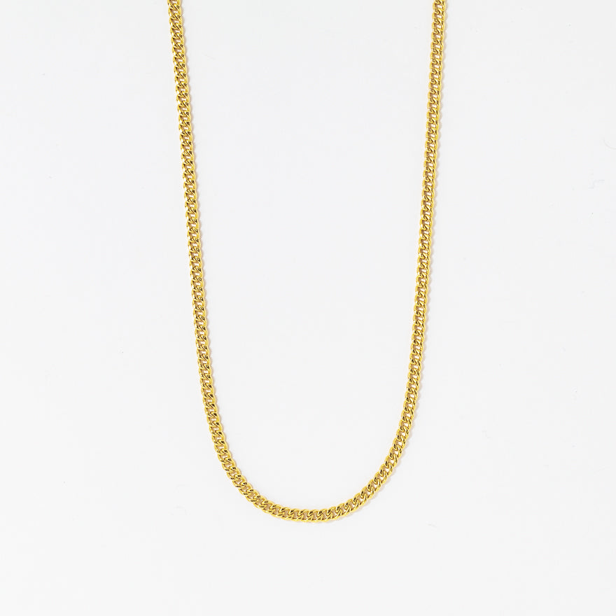 2.1mm Hollow Miami Cuban Chain in 10K Yellow Gold (18")