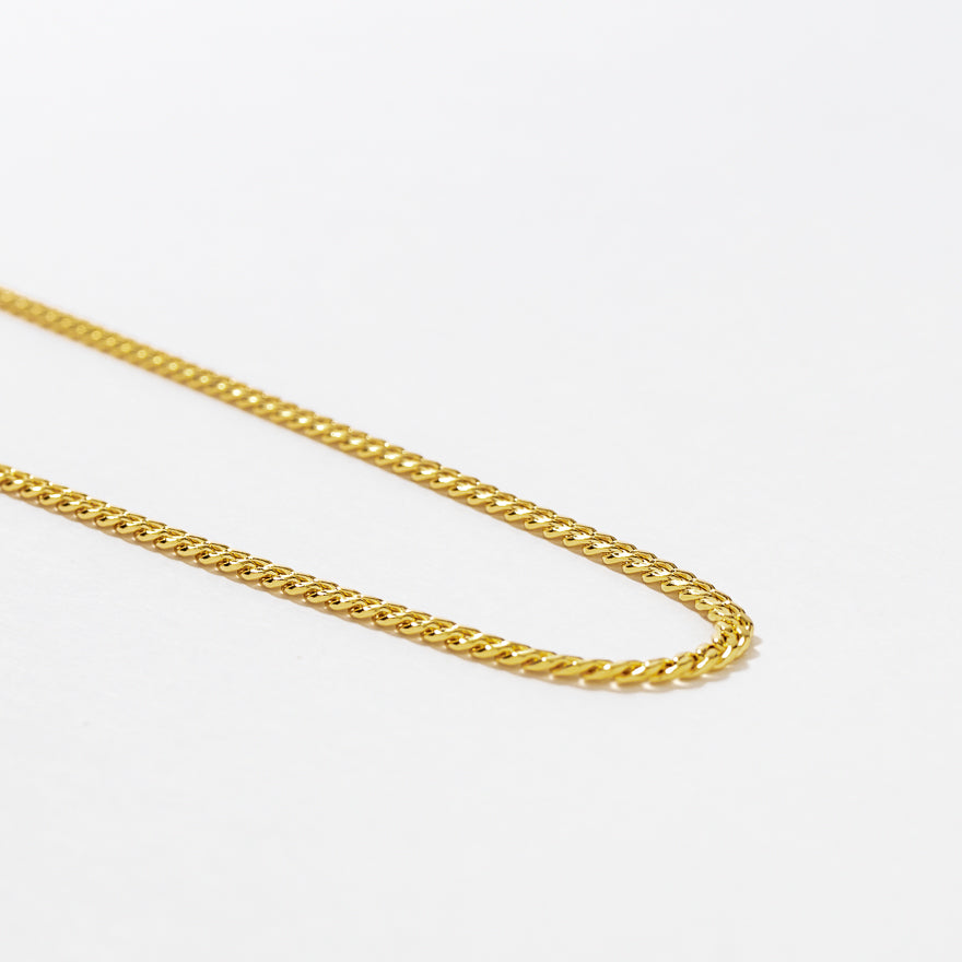 2.1mm Hollow Miami Cuban Chain in 10K Yellow Gold (20")