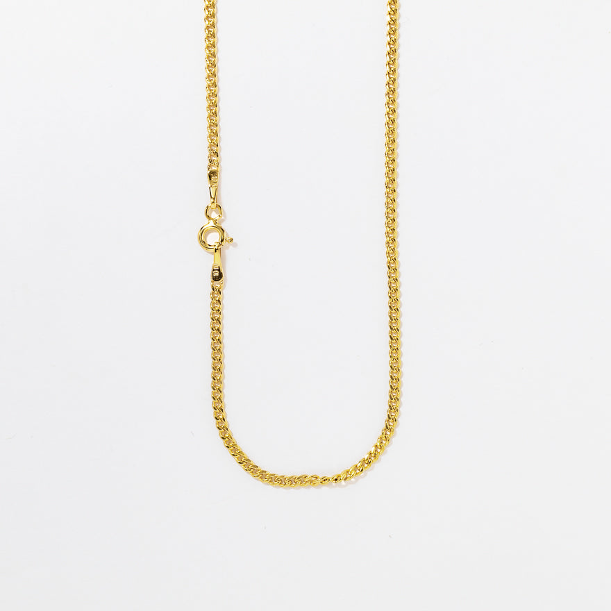 2.1mm Hollow Miami Cuban Chain in 10K Yellow Gold (20")