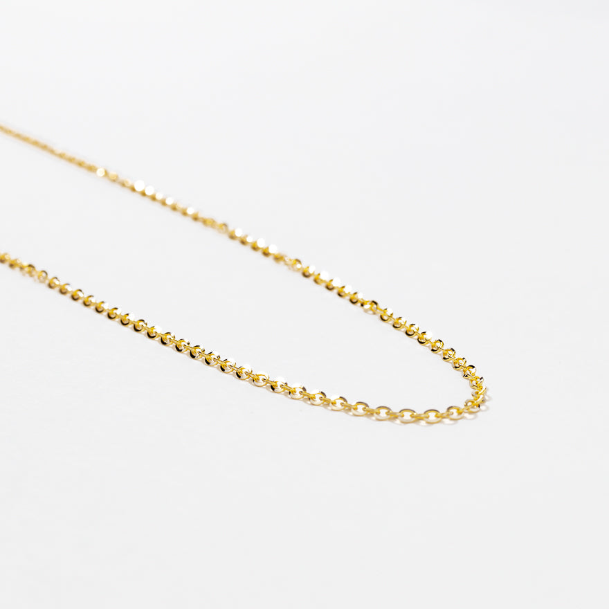 1.6mm Round High Polished Cable Chain in 10K White and Yellow Gold (18