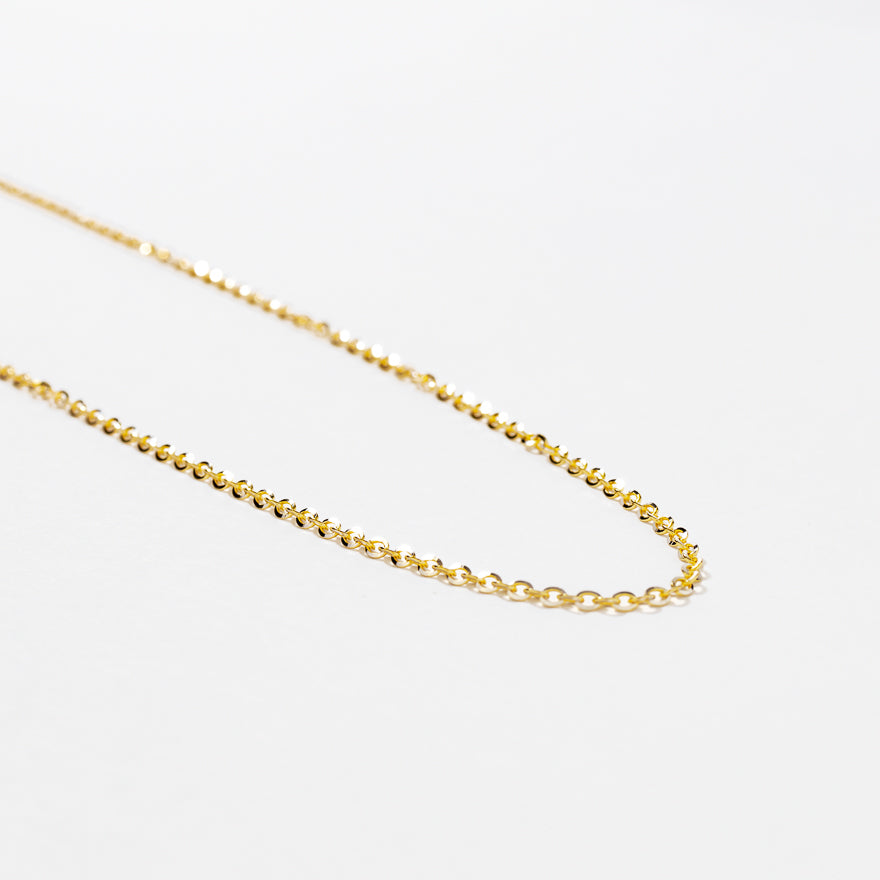 1.6mm Round High Polished Cable Chain in 10K White and Yellow Gold (18")