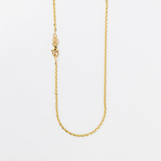 1.6mm Round High Polished Cable Chain in 10K White and Yellow Gold (18")