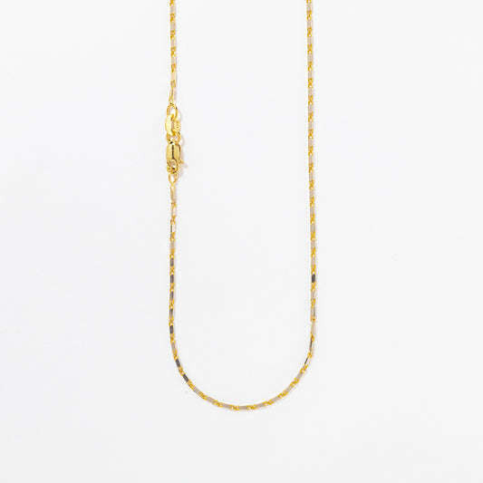 1.00mm Luro Link Chain in 10K Yellow and White Gold
