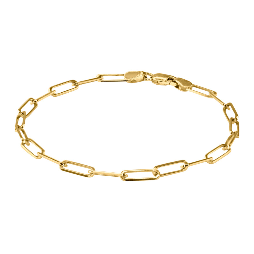 Paperclip Bracelet in 10K Italian Yellow Gold