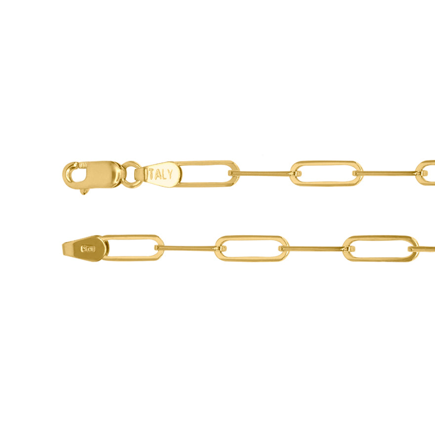 Paperclip Bracelet in 10K Italian Yellow Gold