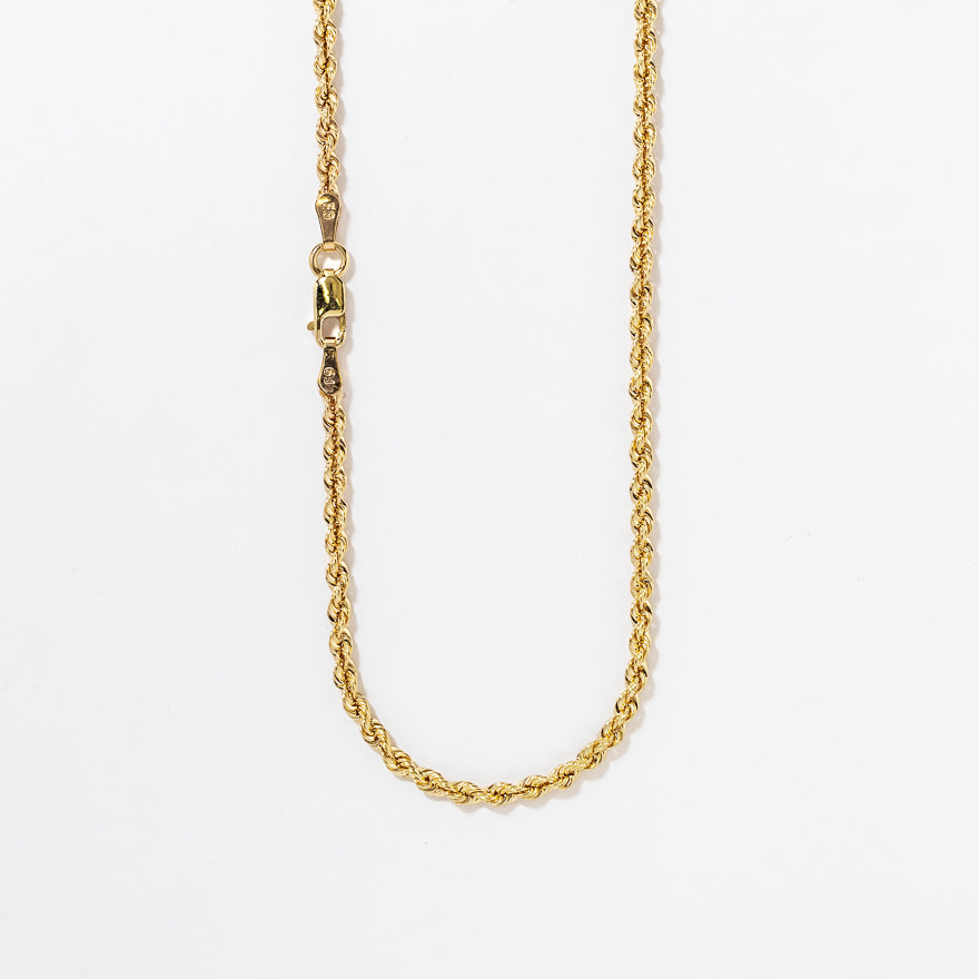 10K Italian Yellow Gold 2.50mm Diamond Cut Rope Chain (18")