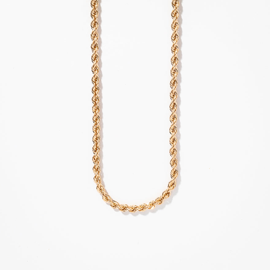 3mm Rope Chain in 10K Yellow Gold (22")