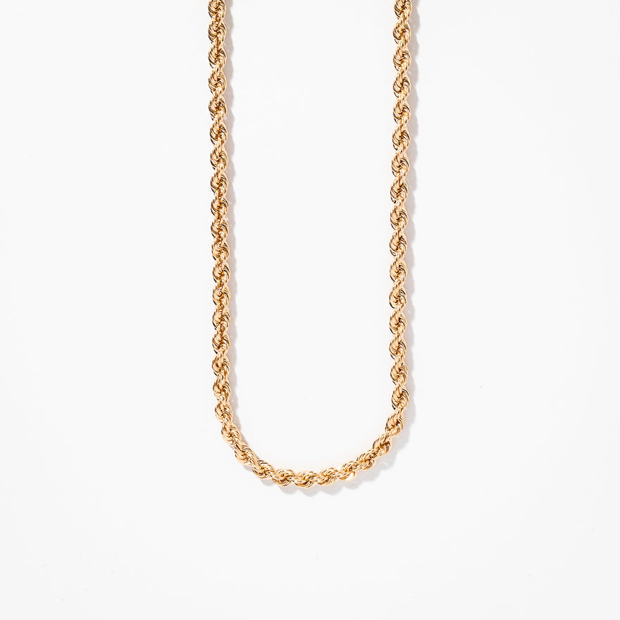 3mm Rope Chain in 10K Yellow Gold (26")