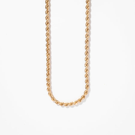 3mm Rope Chain in 10K Yellow Gold (26