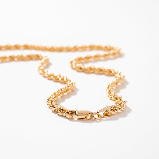 3mm Rope Chain in 10K Yellow Gold (24")