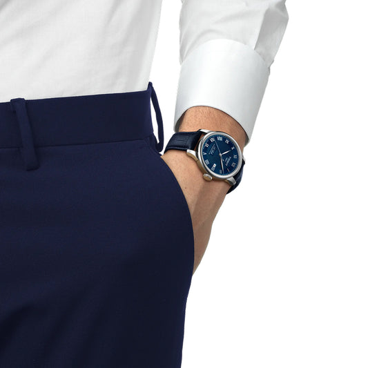 Tissot Le Locle 39mm Blue Dial Blue Strap Watch | T0064071604300