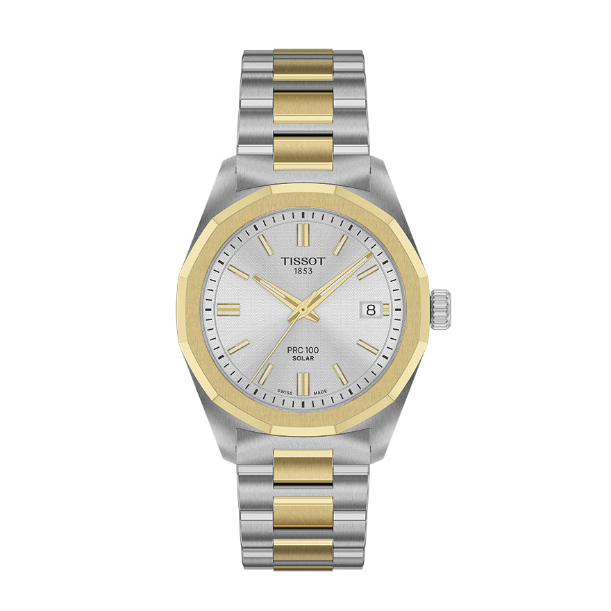 Tissot PRC 100 Solar Silver Dial 34mm Watch | T1518222203100