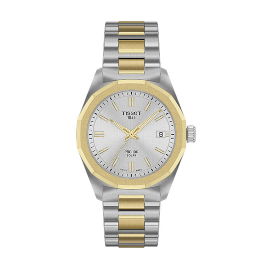 Tissot PRC 100 Solar Silver Dial 34mm Watch | T1518222203100