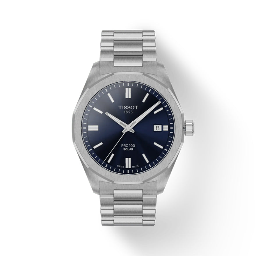 Tissot PRC 100 Solar 39mm Blue Dial Watch  | T1514221104100