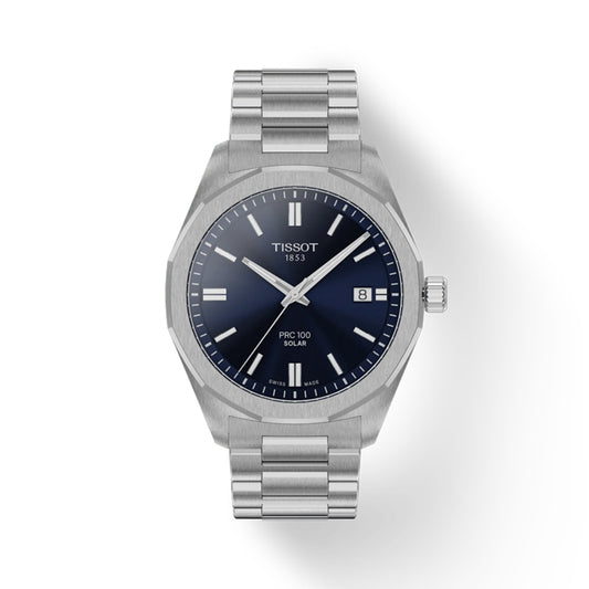 Tissot PRC 100 Solar 39mm Blue Dial Watch  | T1514221104100