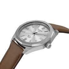 Tissot PRC 100 Solar 39mm Silver Dial Brown Strap Watch  | T1514221603100