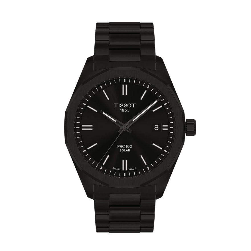 Tissot PRC 100 Solar 39mm Black Dial Watch  | T1514223305100