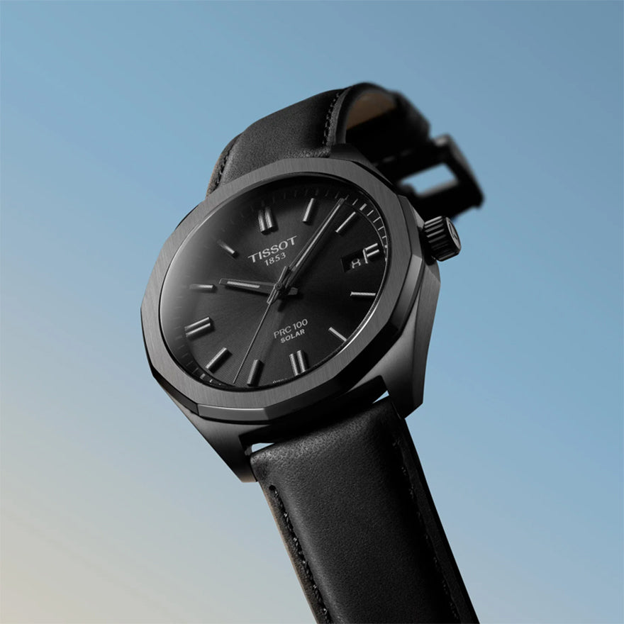 Tissot PRC 100 Solar 39mm Black Dial Watch | T1514223605100 – Ann