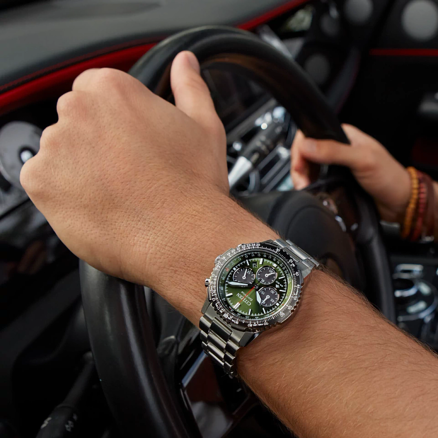 Citizen Eco-Drive Promaster Navihawk Khaki Green Dial Watch | CA4664-6