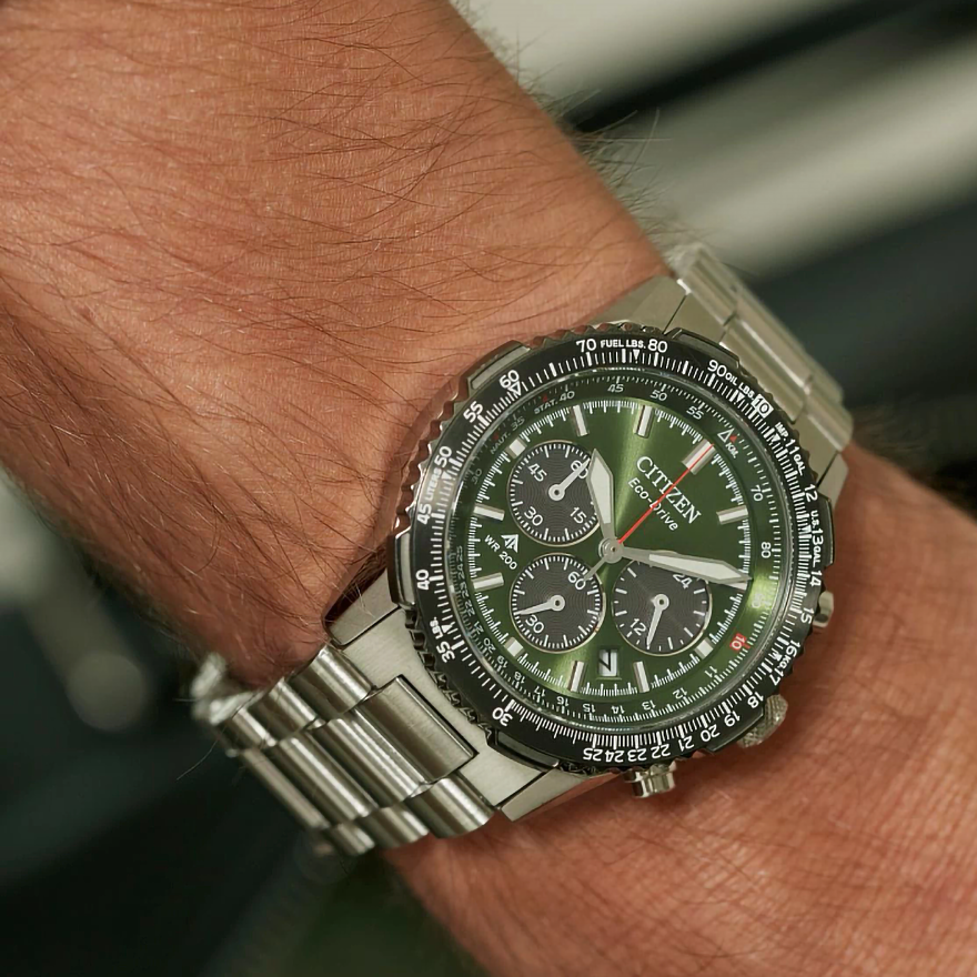 Citizen Eco-Drive Promaster Navihawk Khaki Green Dial Watch Citizen Eco-Drive Promaster Navihawk Khaki Green Dial Watch