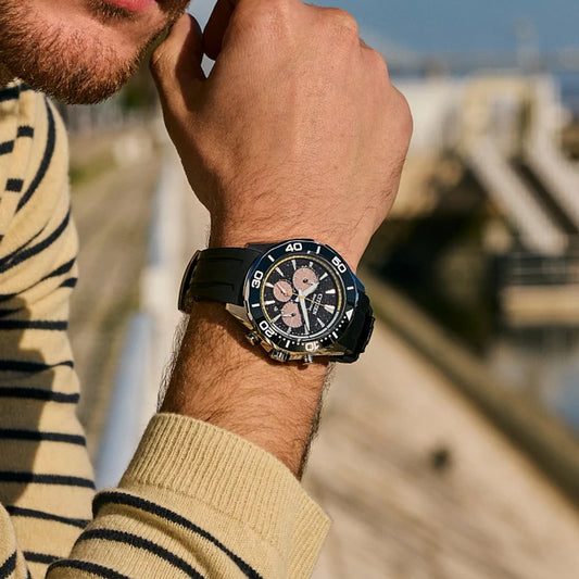 Citizen Eco-Drive Endeavor Chrono Black Dial Watch | CA4730-08E