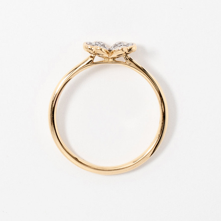 Diamond Clover Ring 10K Yellow Gold (0.20 ct tw)