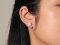 Pearl Earrings with Diamond Accents in 10K Yellow Gold