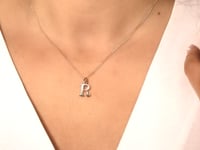 Gold r necklace outlet