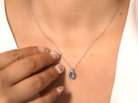 Blue Topaz Necklace in 10K White Gold